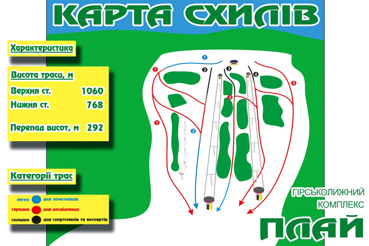 карта схилів комплексу "Плай"